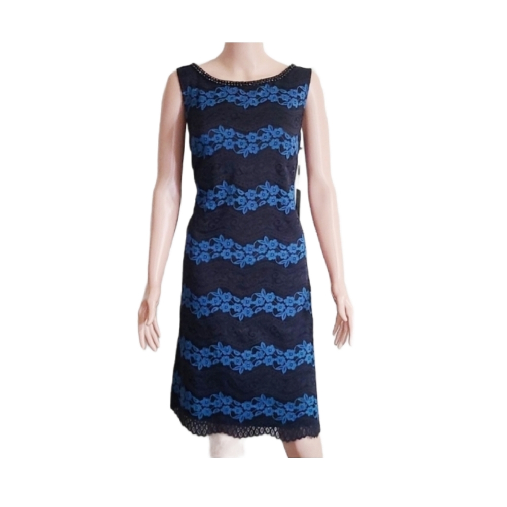 Karl Lagerfeld Women's Blue/Black Dress 6 NWT